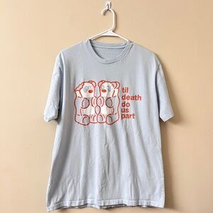 Stephanie Soo Mrs.Mango Butt Till Death Do Us Part Blue T-shirt Size L